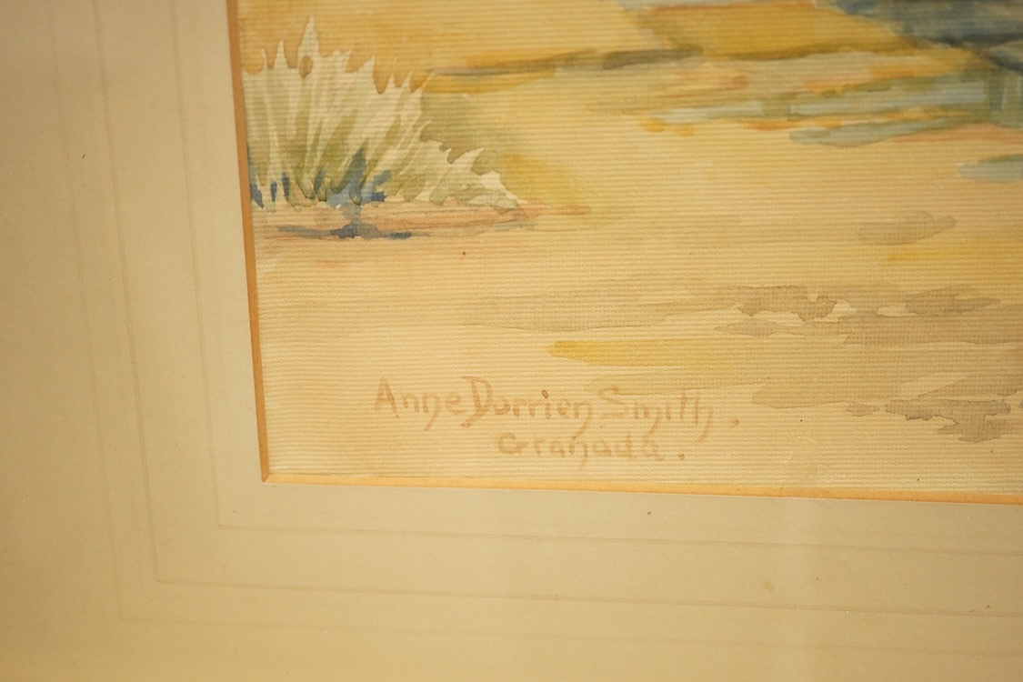 Anne Dorrien Smith (20th. C), ‘Temple of Baalbek’ and ‘Granada’, each signed, pair of watercolours, 45 x 29cm